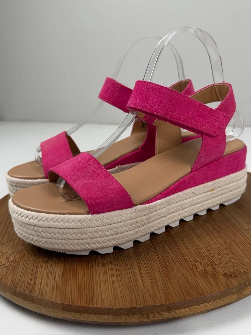 Sorel Cameron Pink Suede Platform Sandals